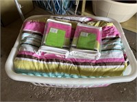 Comforter and Pillow Cases and Laundry Hamper
