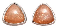 Natural Peach Moonstone Stud Earrings