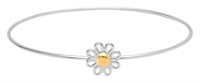 Designer Flower Two-tone Bangle Bracelet