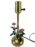 Vintage Bovano Brass/Enamel Flower Rose Lamp