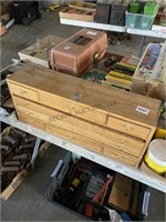 Wooden Cabinet w/ Misc. Gun Parts