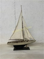 WOODEN SAIL BOAT WITH  WOODEN  PADDLES