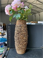 Large wicker base and flowers