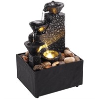 A3574  Pcapzz Tabletop Waterfall Fountain, Lights