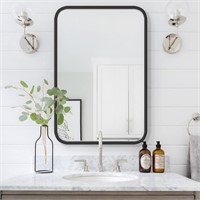Wood Bathroom Mirror for Wall 18  x 24  Black