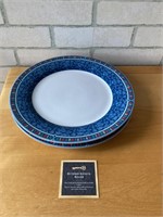 Set of 2 Blue Rimmed Gallery Plates
