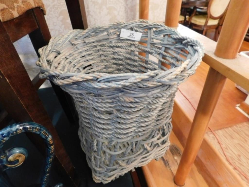 Vintage Wicker Basket - 15" H x 14" W