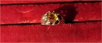 925 Sterling Silver Ring with Large Citrine Stone