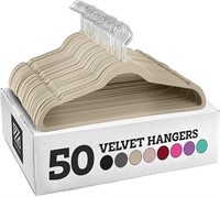 Zober  Velvet Hangers 50 PCS- Ivory