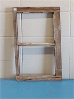 VINTAGE WOOD WINDOW FRAME 15.25" X 24"