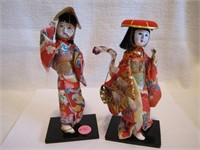 2 Vintage Geisha Girl Figurines 6&1/4"