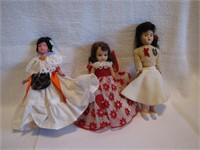 3 Vintage Dolls 7"