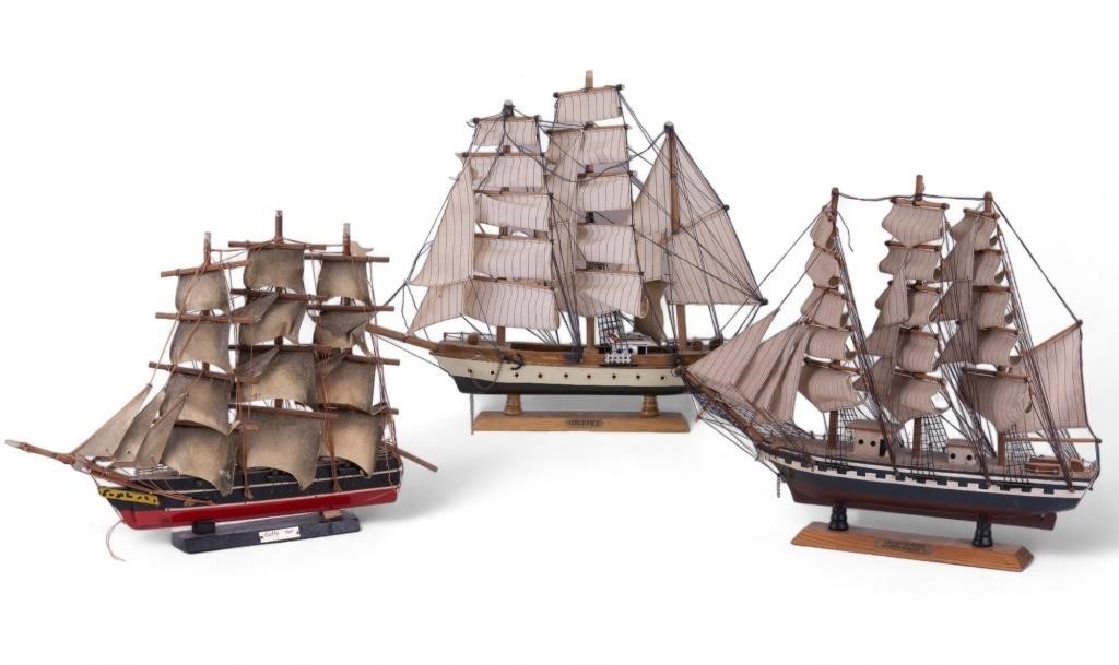 Vintage Tall Ship Models (3)