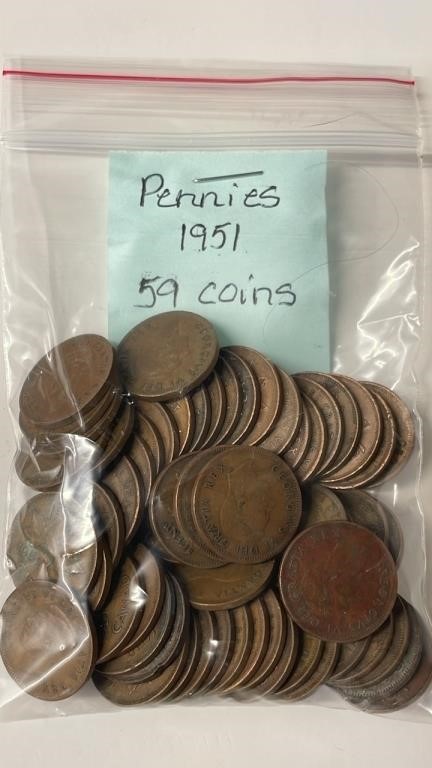 59 1951 Canadian Pennies