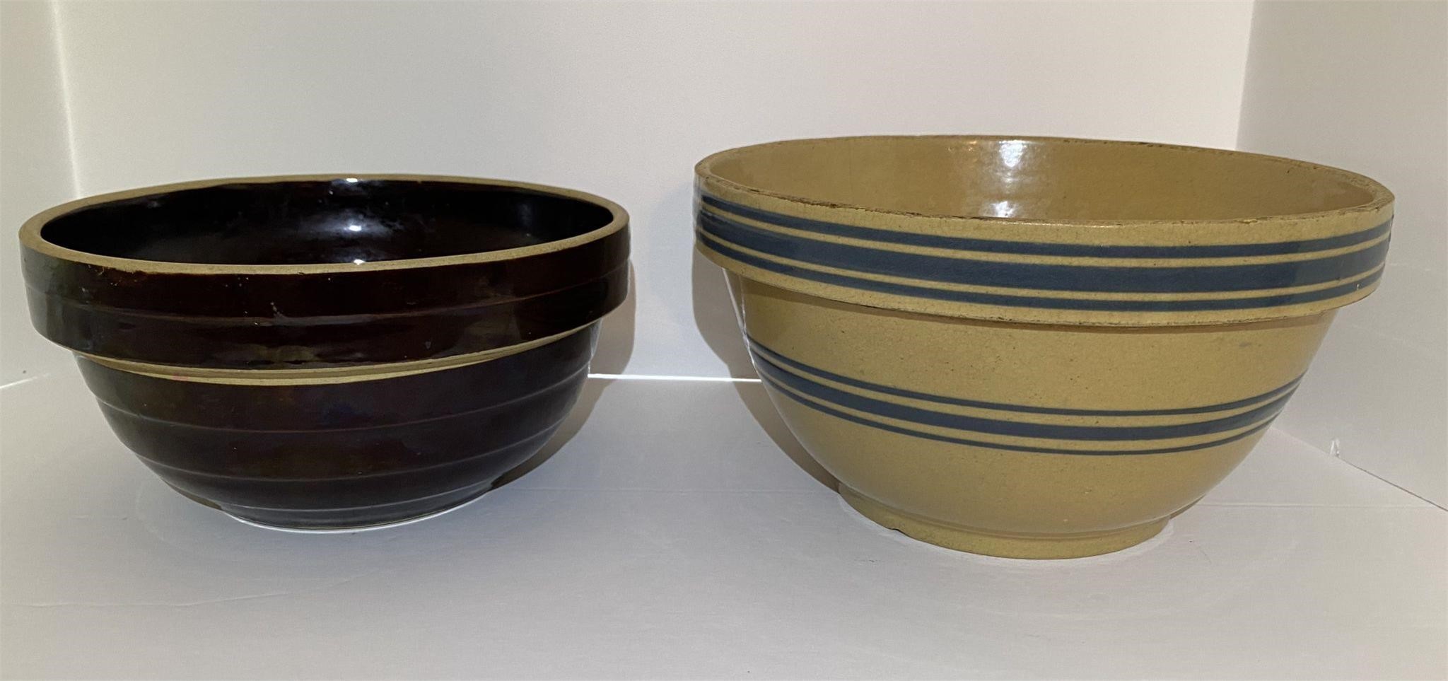 Antique Stoneware Crock Bowls