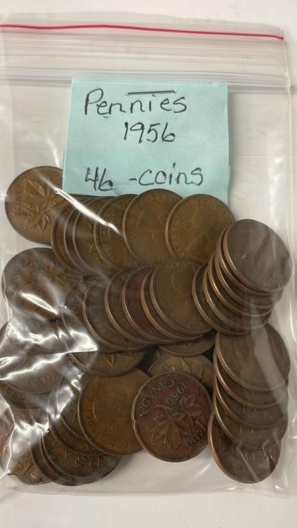 46 1956 Canadian Pennies