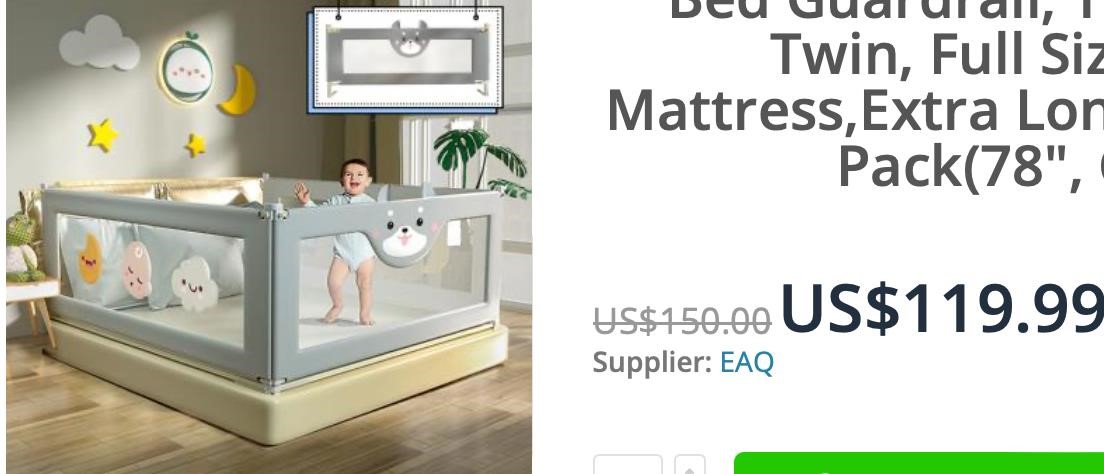 EAQ Bed Rail for Toddlers , Infants Safety Bed