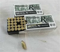 100 Rounds of Remington 9mm 115 gr FMJ Ammo