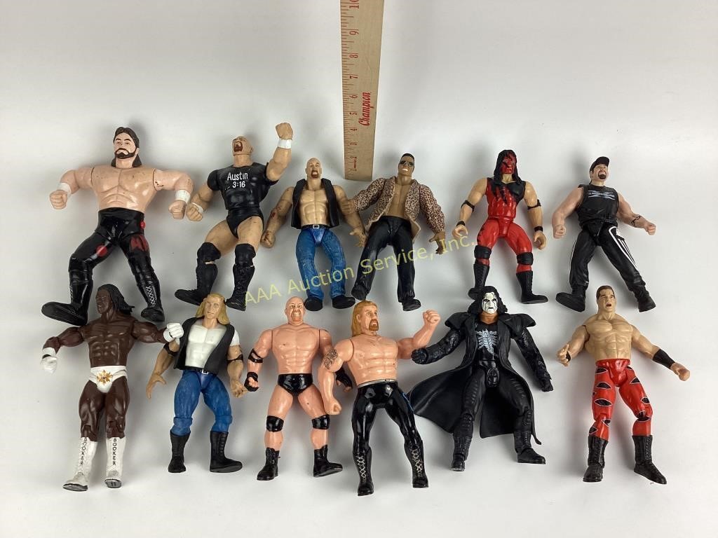 WWF WWE Wrestling Action Figures:  Kane, Sting,
