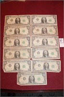 (11) 1963B Joe Barr Dollar Bills