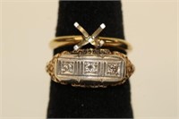 4 14 kt Gold Rings 2 are have Diamonds 9.9 Grams