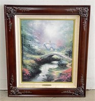 Thomas Kincaid Carved Framed Print w/ COA