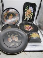 6 PC BLACK TOWLE TRAY/WALL POCKET WIDEST IS 14"