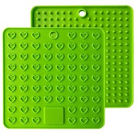 2 Silicone Pot Holder Heat Resistant 7.28In Green
