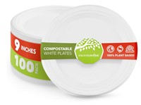 100% Compostable Plates 9 Inch (100 Count)