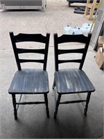 2 wooden chairs