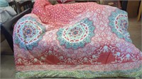 PRETTY SALMON COLORED COMFORTER FOR A KING BED