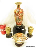 4 Antique Oriental Porcelain & Pottery Pieces