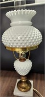 Milk Glass Hobnail Lamp, 20½” Tall