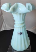 Barely Blue Glossy Wheat Vase 1980's