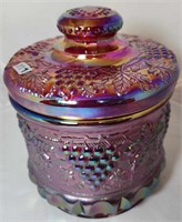 Ruby Carnival Tobacco Jar