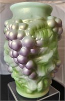 Lotus Mist Burmese Embossed Grapes Vase