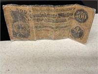 Confederate $500 bill 1864