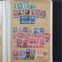 US Stamps 1860s-1930s Used in vintage stockpages,