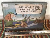 Funny Fishing Cartoon Plaque / Picture