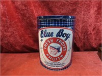 30# Blue Boy Frozen Cherries tin. w/lid.
