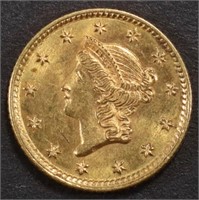 1854 $1 GOLD TYPE 1 CHOICE BU