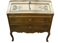 TOC Louis XV style provincial oak bureau desk