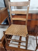 Rattan Thatched Chair & Stenciled Chair