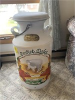 Vintage Cream Can, painted with Sheep Scene