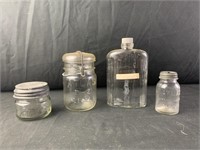 4 variety glass jars