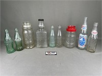 1980 Planters Peanut Jar and Vintage Bottles