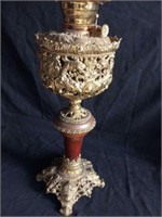 Antique oil banquet lamp with koi fish