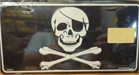 Skull crossbones USA made vanity license plate