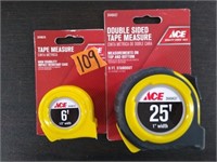 (2) ACE Tape Measures (6' and 25')