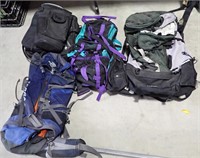 (3) BACKPACKS (ONE IS NORTHFACE) & 2 EMPTY BAGS